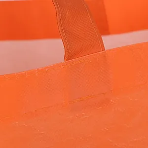 Custom wholesale orange color printing non-woven bag can stand for gift wrapping