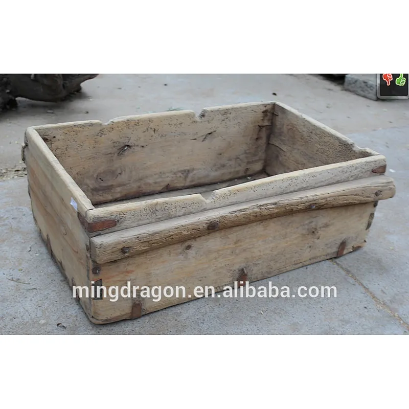 Chinese Solid Wood Antique Horse Feeding Manger