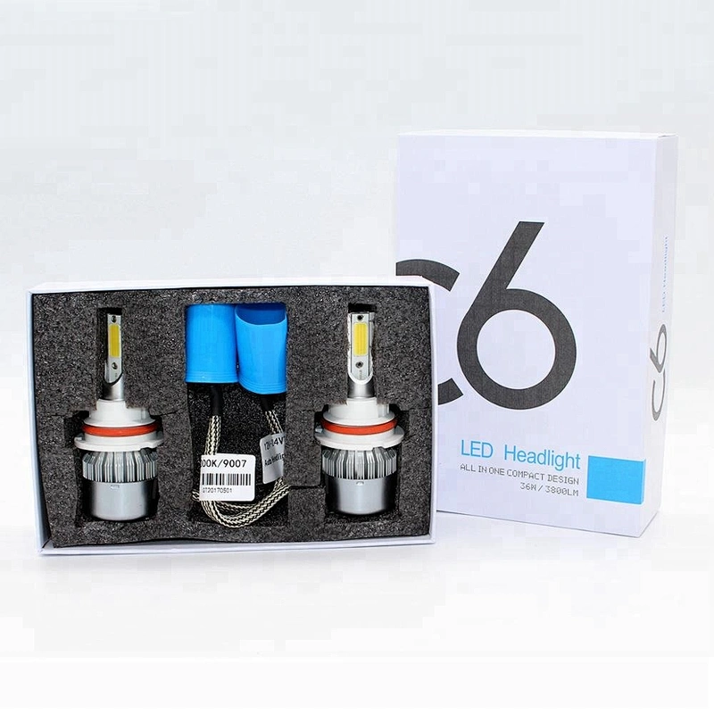 Lightech Wholesale 12V 9004 9007 High Low Luces led C6 Light bulbs COB Lamp for Cars