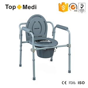 TOPMEDI wicker commode toilet chair for elderly TCM8941