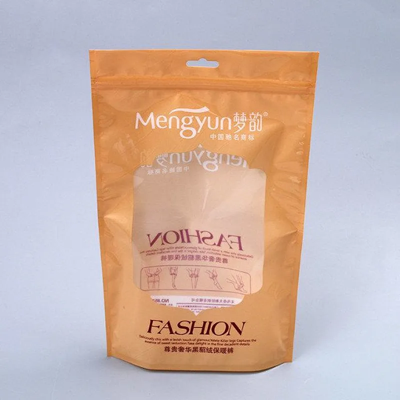 Custom yellow pink self-styled packaging bag for pantyhose packaging