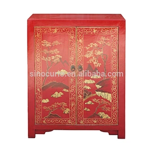 Chinese Antique Reproduction Painted Cabinet Wholesale Antique Hand Painted Wood Furniture