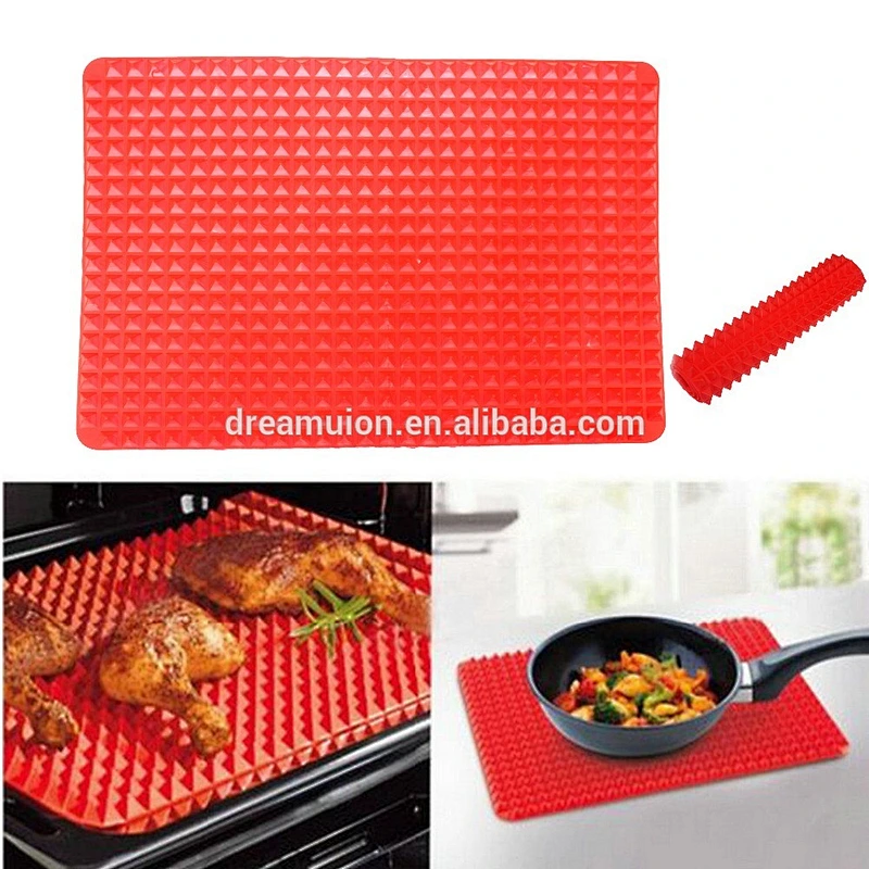 Pyramid Pan Non Stick Fat Reducing Silicone Cook Mat Oven Baking Tray Sheets EV4 Popular