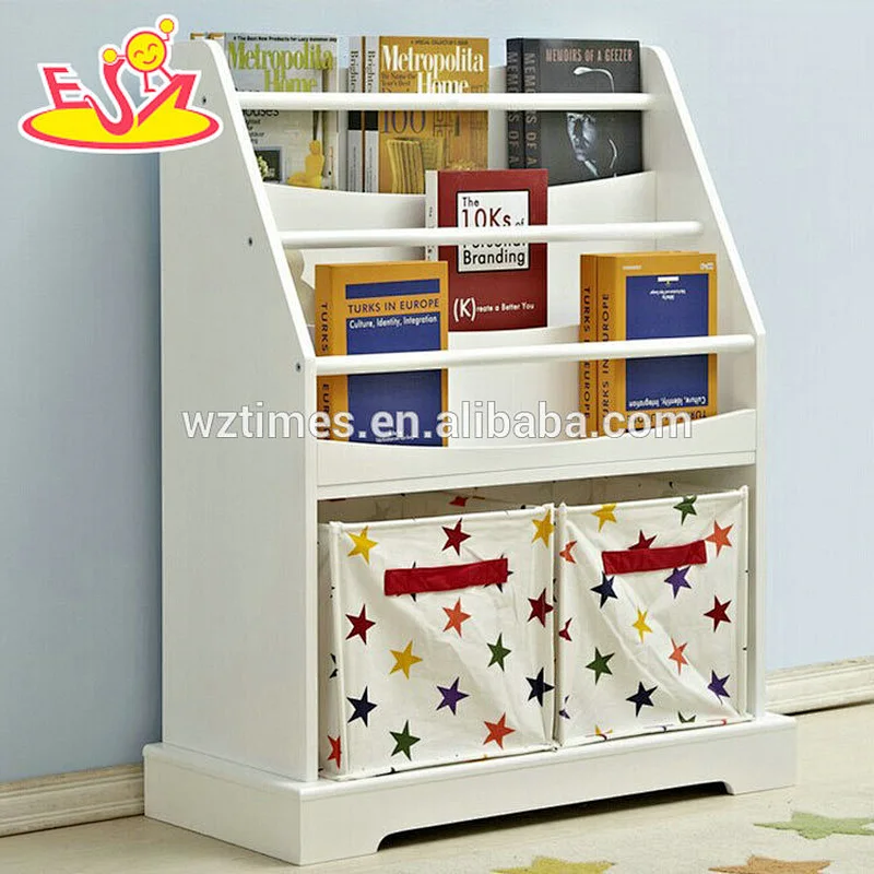 Wholesale multi-function white wooden children storage bins for sale W08C241