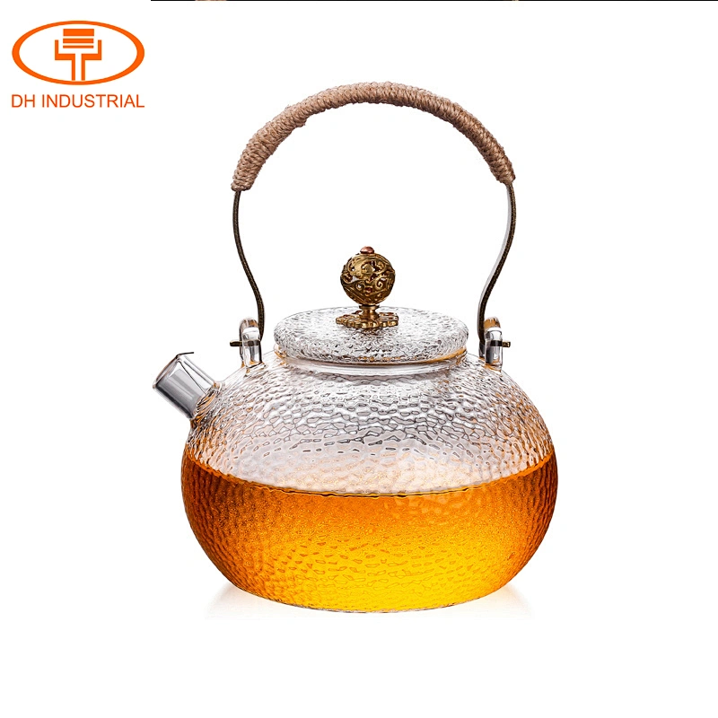 Glass Tea Kettle Wholesale-Best Price Heat Resistant Glass Tea Pot Flower Tea with Handle