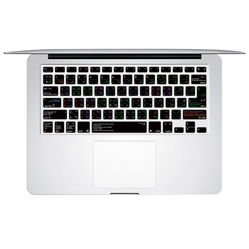VIM vi Functional Silicone Key Covers silicone keyboard for Macbook Keyboard Shortcuts Skin for macbook pro 13