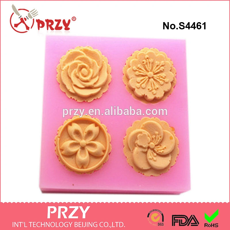 Four-hole flower silicone mold, silicone mold soap, food-grade soap mold