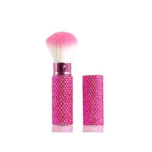 Cosmetic tool travel use diamond kabuki retractable makeup brush flawless foundation or blush application