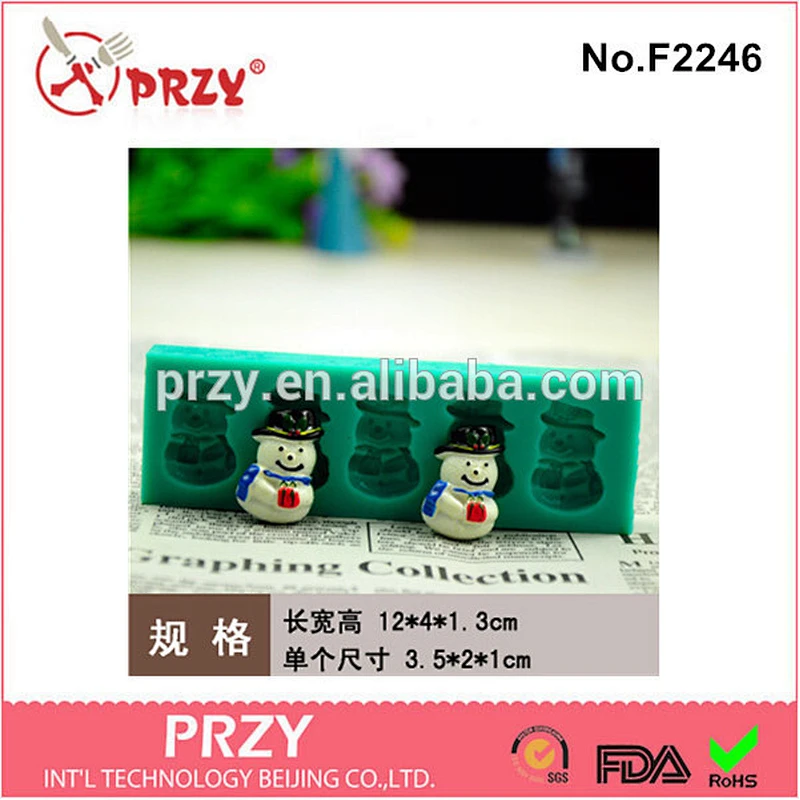 2015 hotsale cake decor snowman mafen cup silicone cake mold