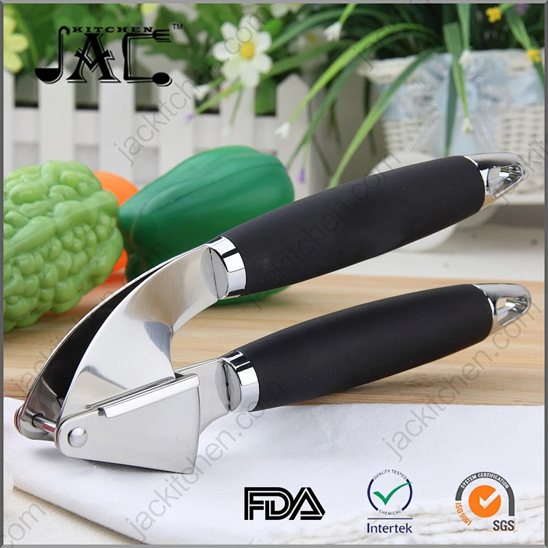 Portable Soft-Handled Stainless Steel Garlic Press