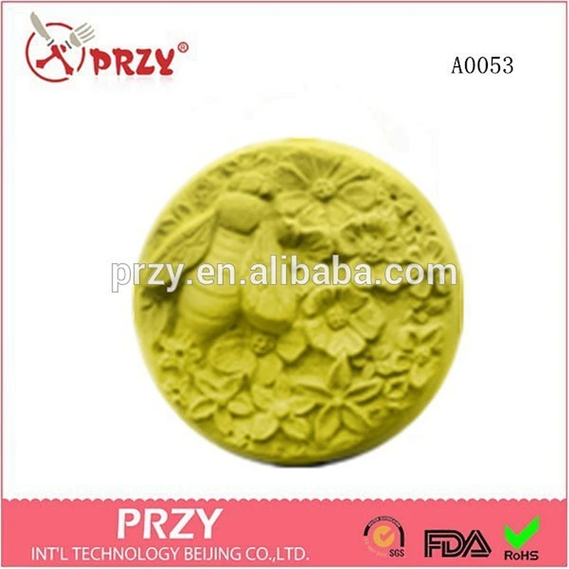 silicone bee and blossomes Soap mold