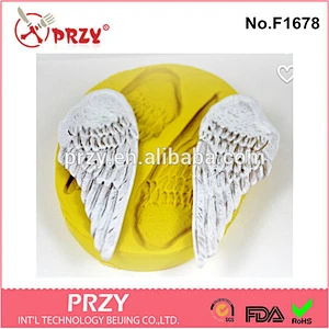 F1678 Eco-friendly New Products angel wing Silicone Molds Cake Decoration Fondant