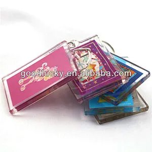 Wholesale promotion acrylic clear Plastic key chains