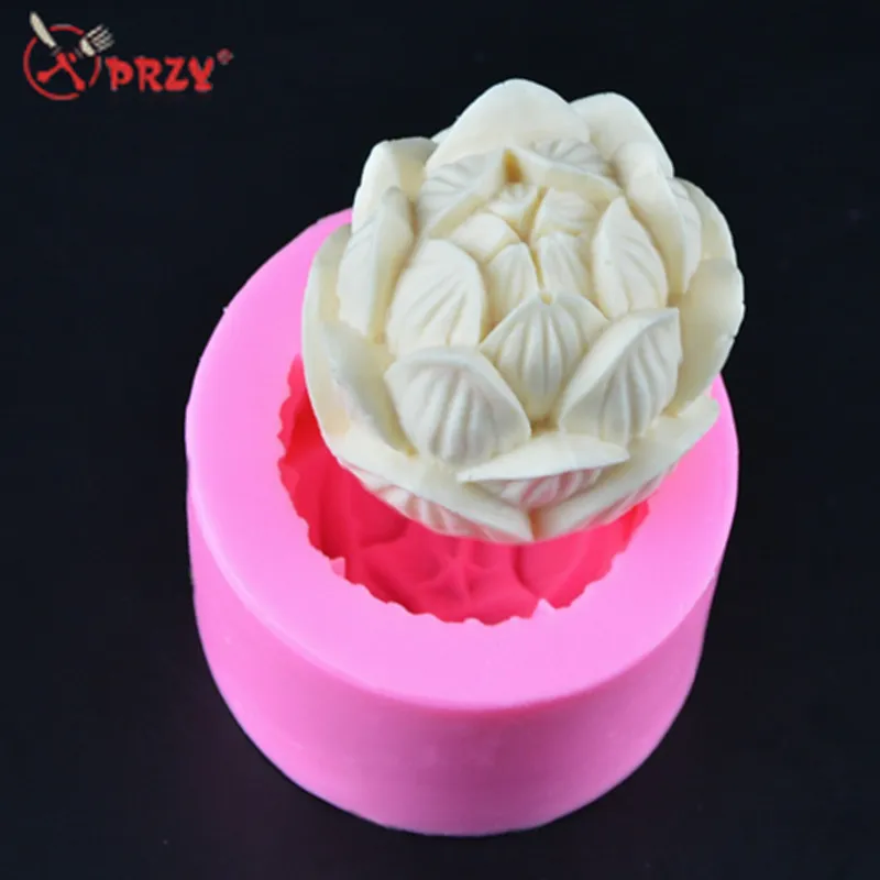 2018 white Lotus flower molds Soap Candle mould silicone cake decorations mold aroma stone molds