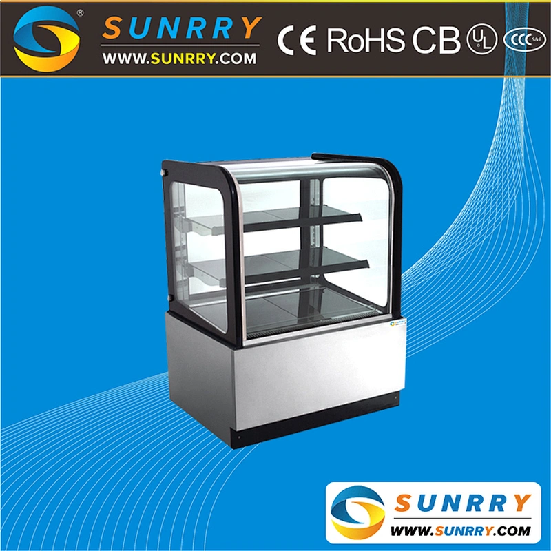 Commercial vertical cold cake display showcase with automatic defrost system