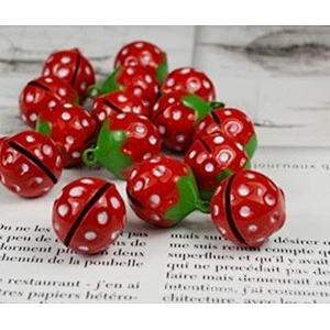 Mini Red Strawberry Shaped Decorative Round Bell for Dog Cat Pet