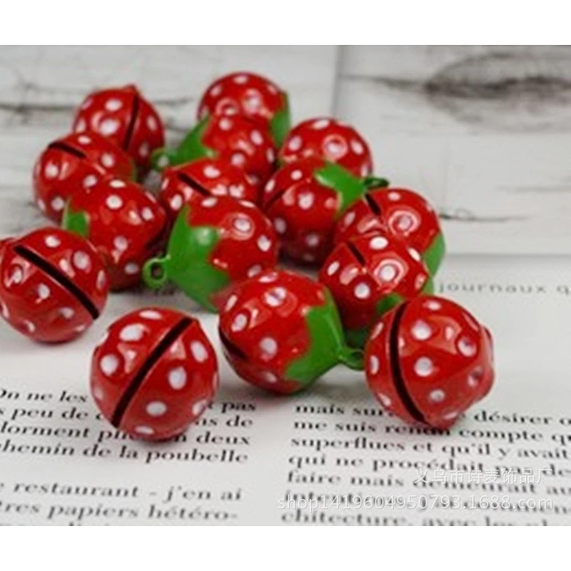 Mini Red Strawberry Shaped Decorative Round Bell for Dog Cat Pet