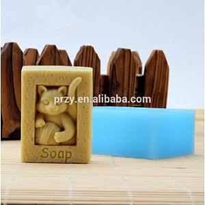 Rectangular cartoon cat silicone soap mold chocolate mold
