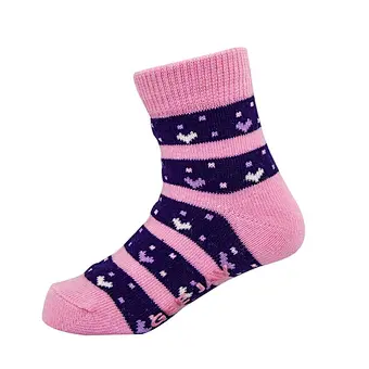 Cotton Jacquard Pink Purple Navy Lovely Children Baby Girl Non Anti Slip PVC Rubber Home Socks