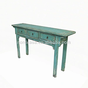 wholesale high glossy recycle pine wood shanny chinese antique style console table