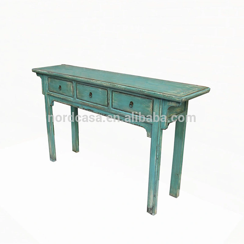 wholesale high glossy recycle pine wood shanny chinese antique style console table