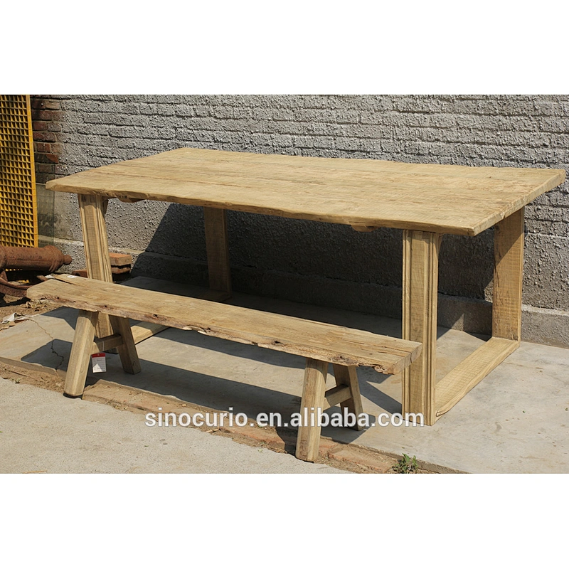 Vintage antique industrial recycle solid wood dining table