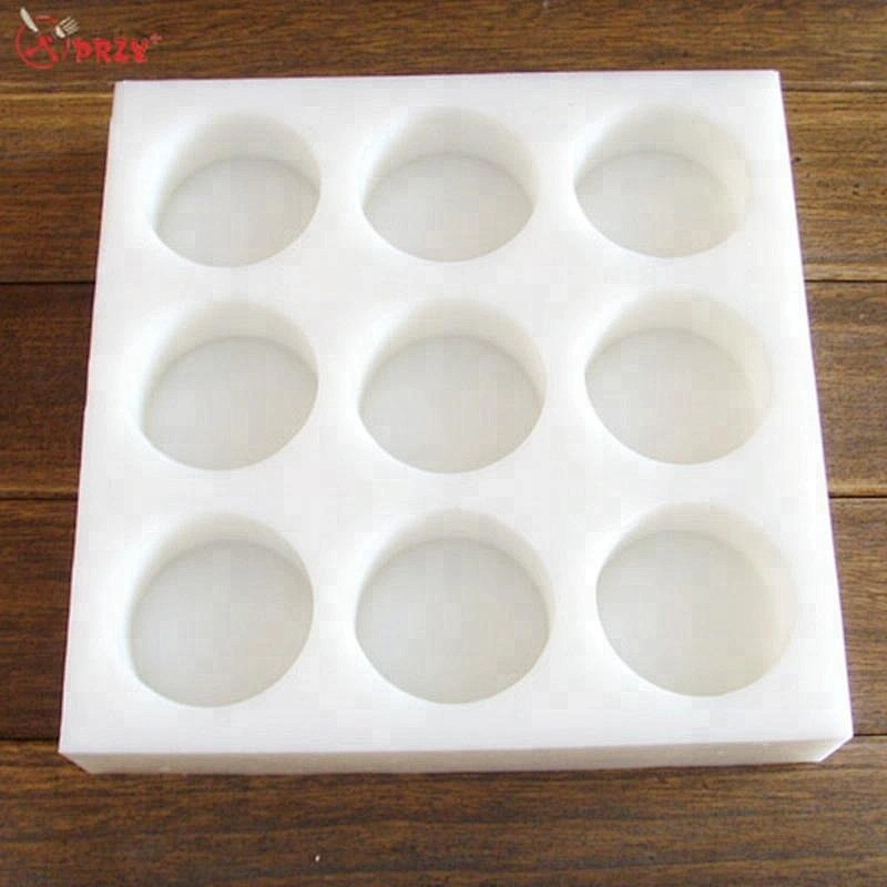 9Cavities Round soap tray mould diy 3D Handmade Soap molds for wholesale