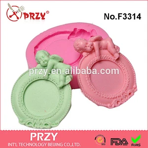 F3314 Sleep Angel Baby Silicone Mold Fondant Silicon Mold Cake Decoration Mold