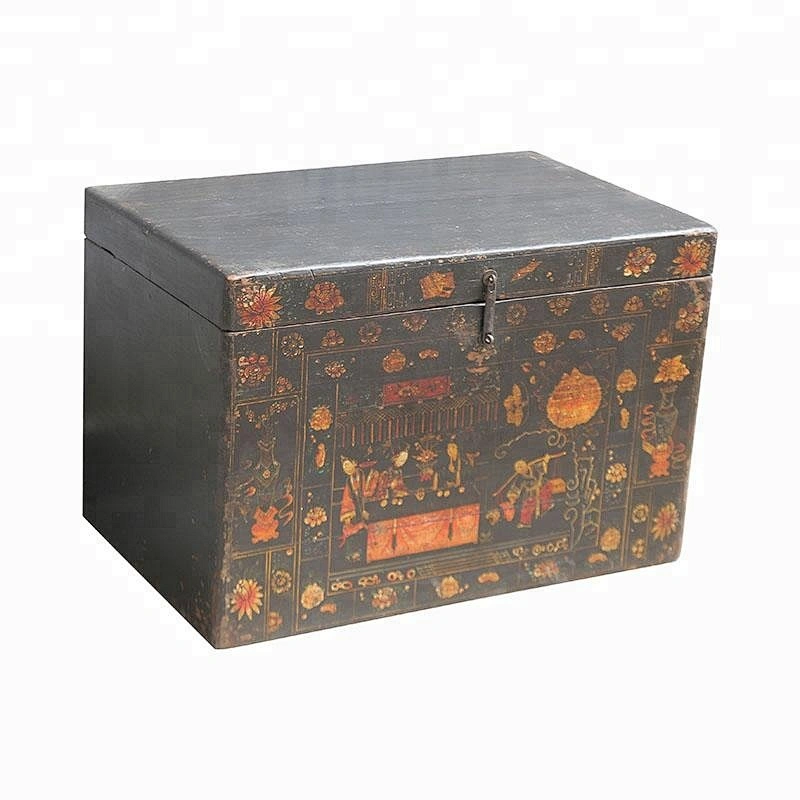 chinese antique rustic furniture Beijing & painted trunk box