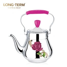 D22050502 Bakelite Handle Stainless Steel Arab Tea Kettle With Decal