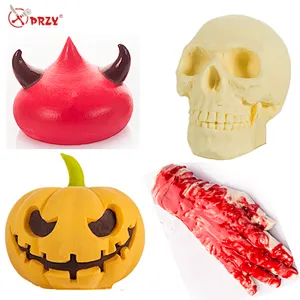 Halloween series Large Cake molds Pumpkin Silicone soap Mould terrible Skull head cake decoration Molds