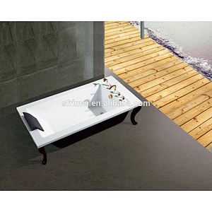 K-8718A Foshan Modern Design Black Bathtubs In Philippines With Yellow Antique Faucets