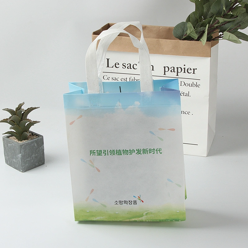 Reusable Tote 80 gsm Non-woven Fabric Bottle T-shirt Shopping Bag