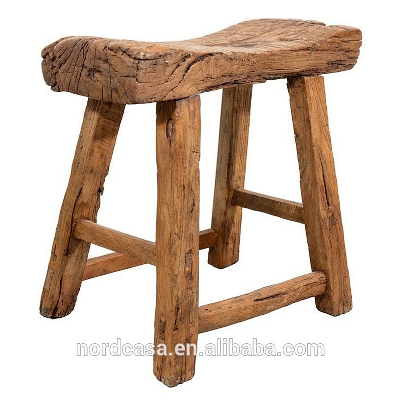 Chinese Antique Vintage Recycled Solid Wood Stool