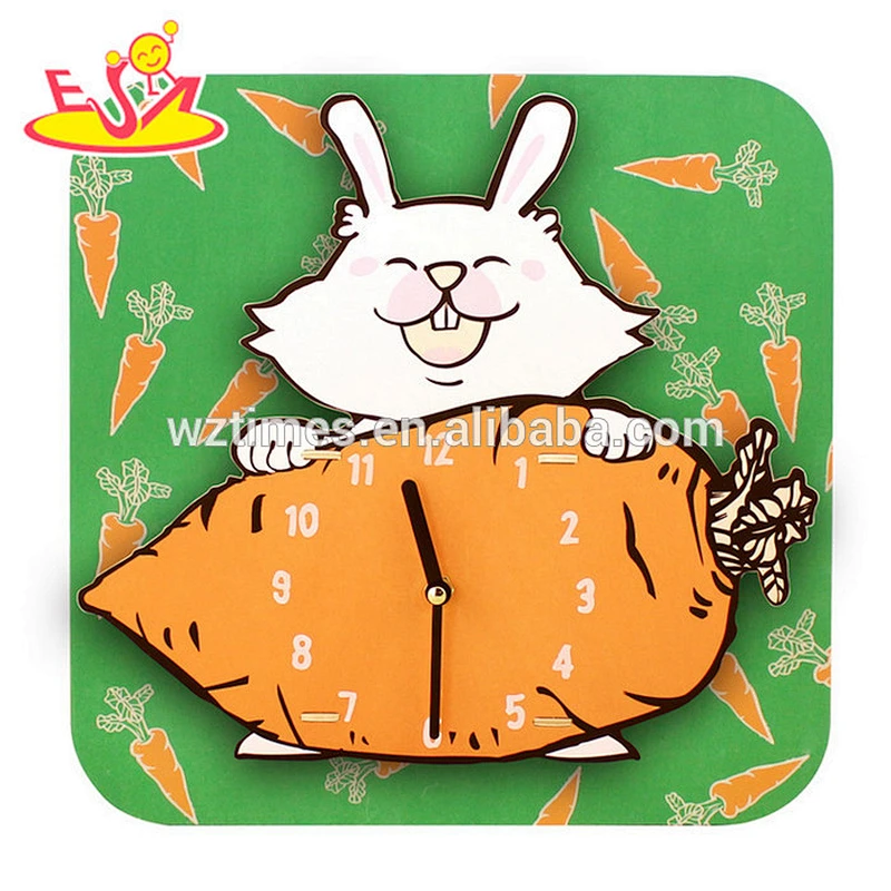 2018 wholesale toddlers educational wooden alarm clock puzzle new design wooden alarm clock puzzle for sale W14K013