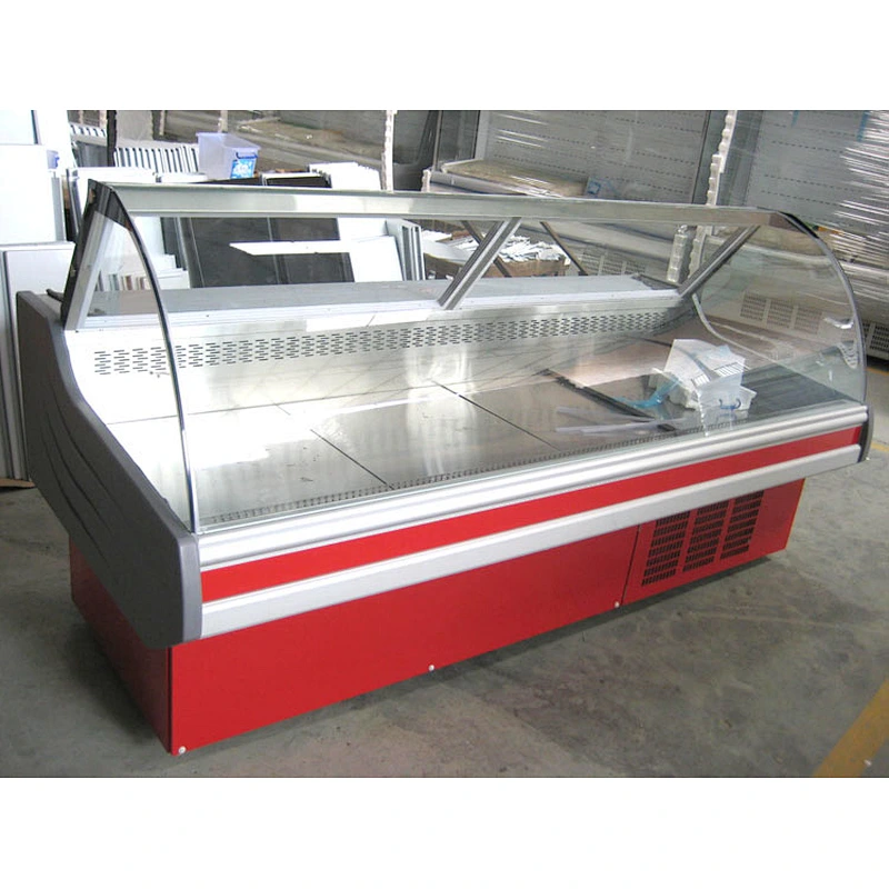 New design air cooling horizontal mini fridge display fridge freezer for meet display in supermarket (SUNRRY SY-FMS2500S)