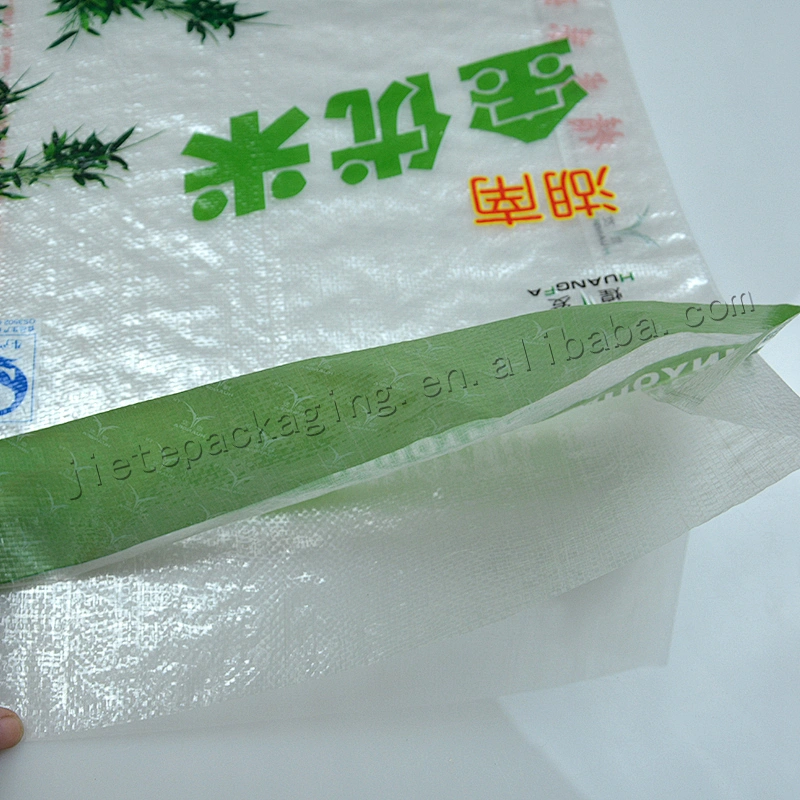 25kg customized design logo plastic transparent pp woven rice packaging bag