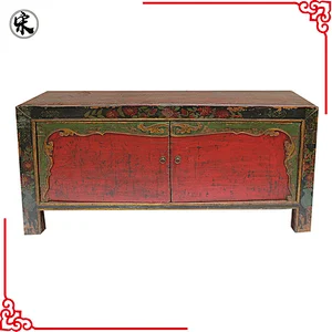 beijing chinese antique rustic wood painted furniture