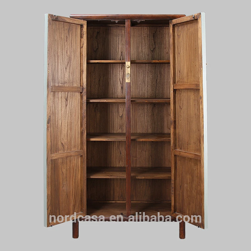 recycle pine wood two door antique style chinese wardrobes