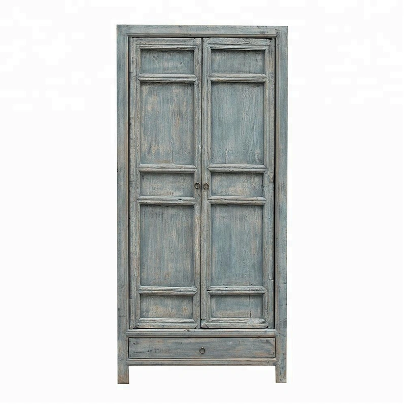 chinese antique distressed reclaimed wooden door wardrobe bedroom furniture