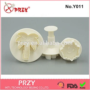 Eco-friendly Y011 food grade coconut tree plastic fondant cake tools