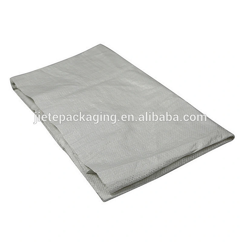 White plastic pp woven packaging bag 25kg 50kg for corn flour rice grain bean seed sand cement fertilizer