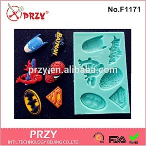 SUPER HEROES silicone fondant mold , cake decorating fondant mold