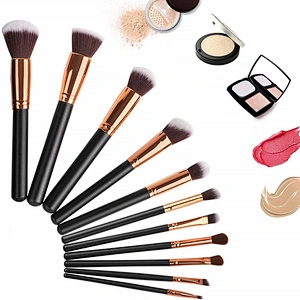 Professional 11pcs makeup brushes Pu bag pack Travel Rose Gold private label Makeup Brush Set