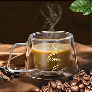 200ml Logo Customized High Borosilicate Heat-resistant Transparent Double Wall Glass Coffee Cup /Creative Coffee Mug