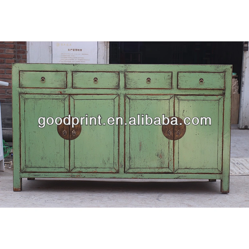 wooden cabinet furniture, hot sale reclaim antique furniture four drawer four door cabinet