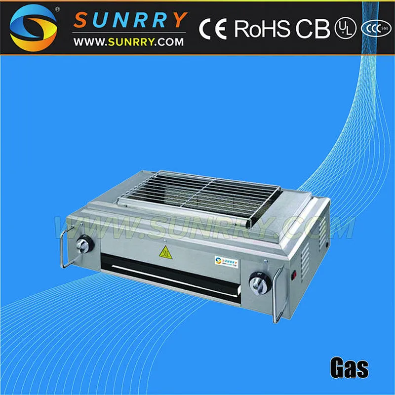 Commercial stainless steel restaurant gas barbecue charcoal grill for party