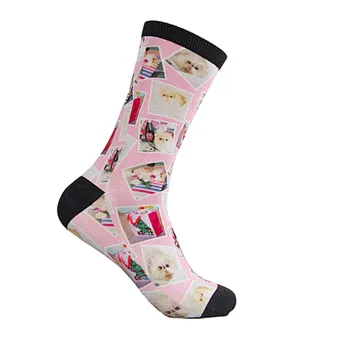 custom 3D logo digital printed photo print socks printing