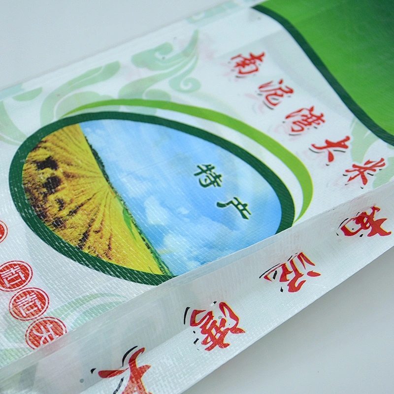 100% virgin polypropylene transparent recyclable with bopp film laminated pp woven rice bag 25kg