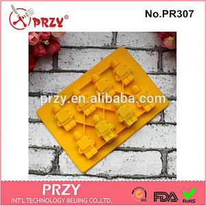PRZY PR307 high quality robot shape silicone mold for cake